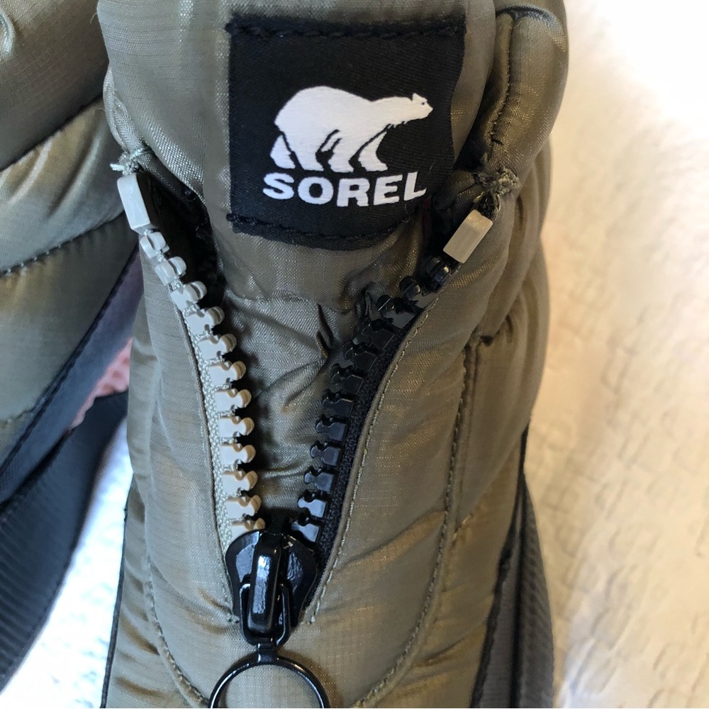 SOREL Out N About Puffy Zip Boots Booties Khaki 9 NWT - Picture 10 of 11
